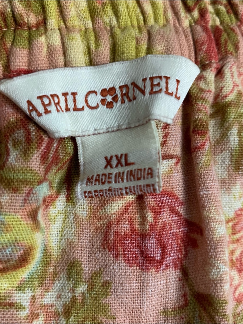 April Cornell Midi Skirt Womens XXL Floral Tiered Boho Cottage Prairie Buttons - Picture 8 of 9